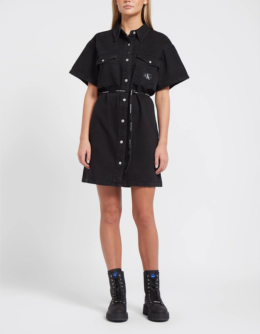 Womens Short Denim Dress, 6 of 5