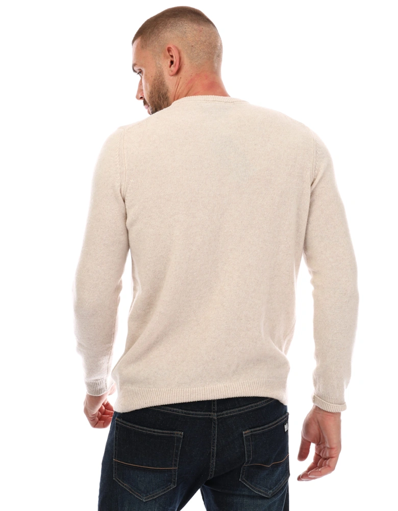 Mens Crew Neck Lambswool Blend Jumper
