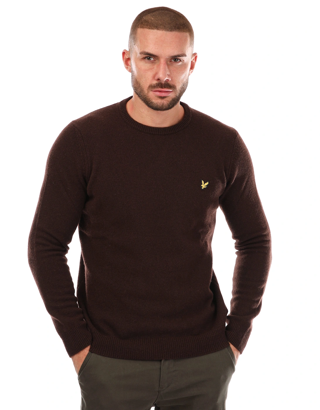 Mens Crew Neck Lambswool Blend Jumper, 9 of 8