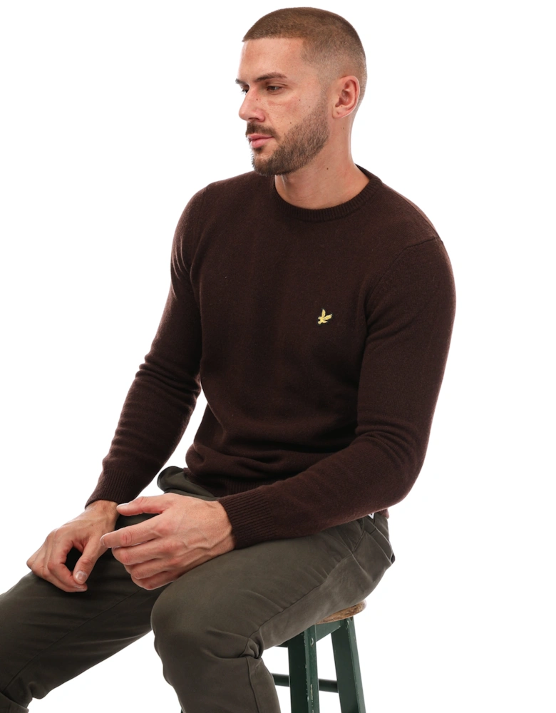 Mens Crew Neck Lambswool Blend Jumper