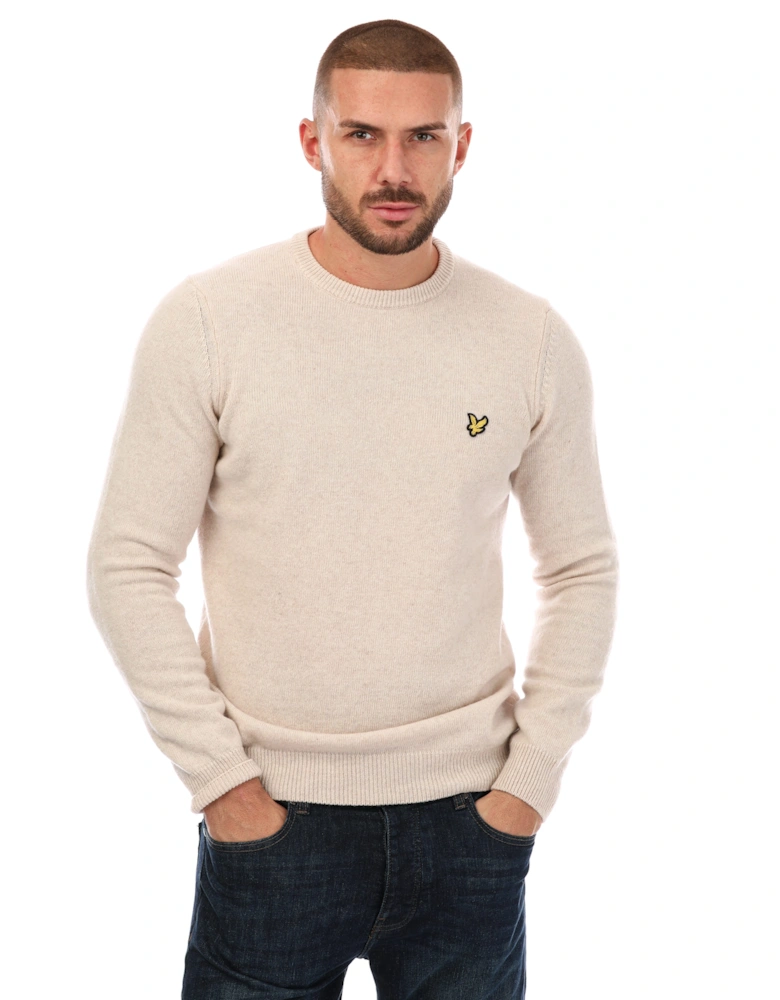 Mens Crew Neck Lambswool Blend Jumper