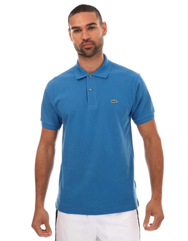 Mens Short Sleeved Ribbed Collar Polo Shirt