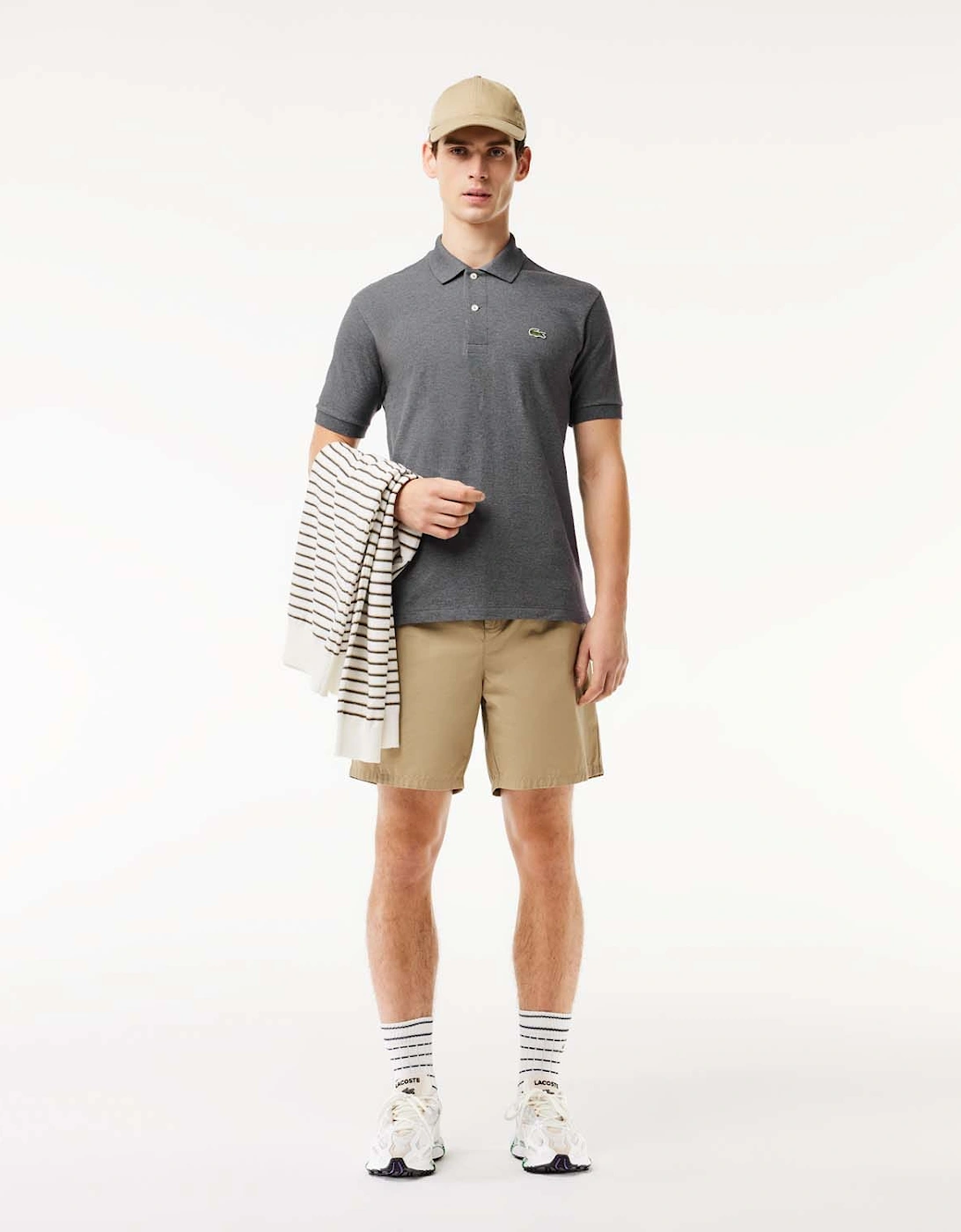 Heathered Petit Piqué Cotton Polo Shirt