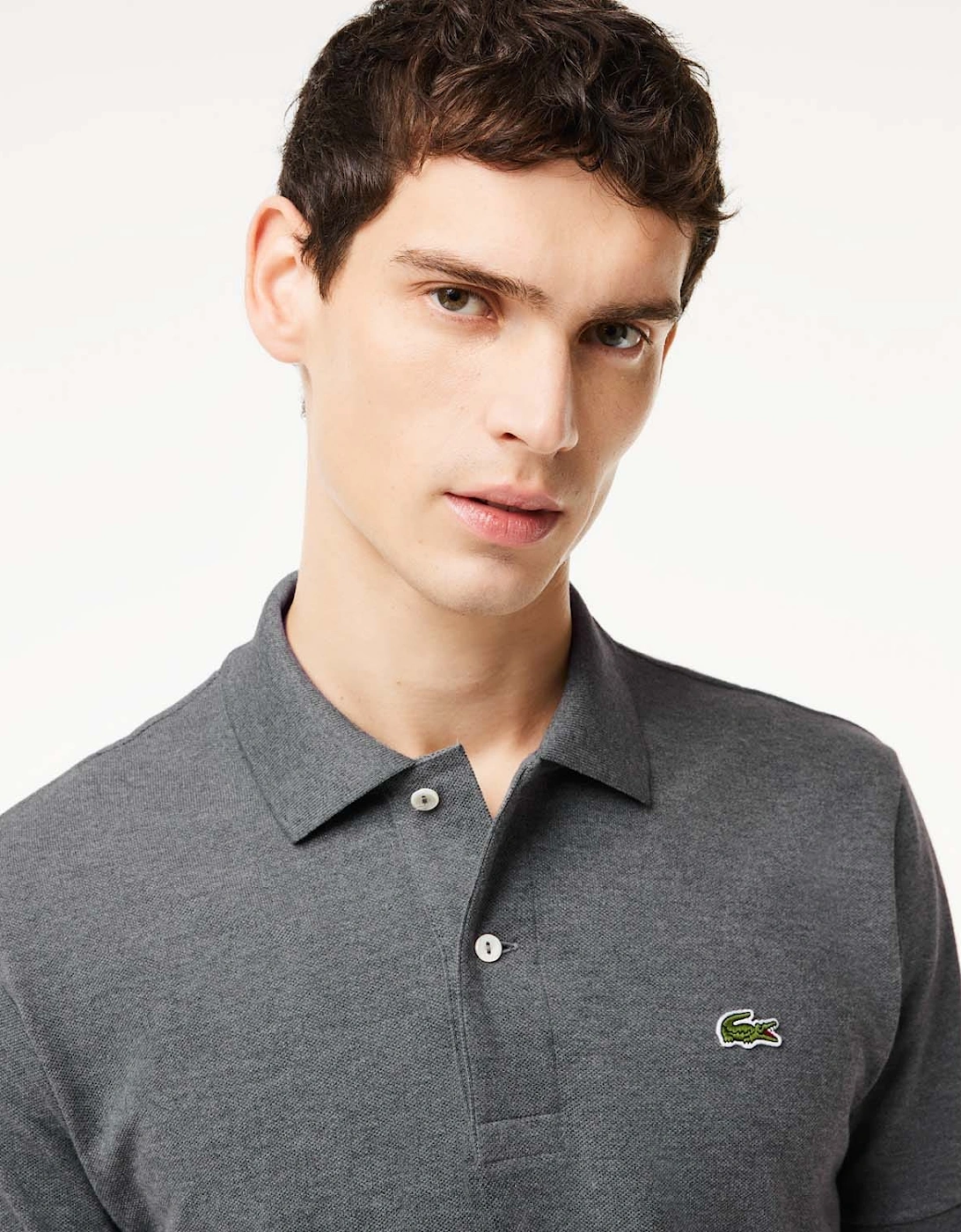 Heathered Petit Piqué Cotton Polo Shirt