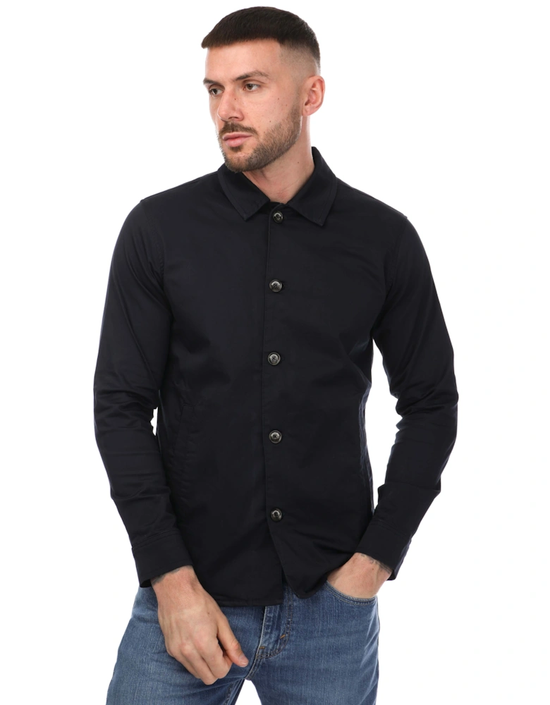 Cotton Sateen Stretch Overshirt