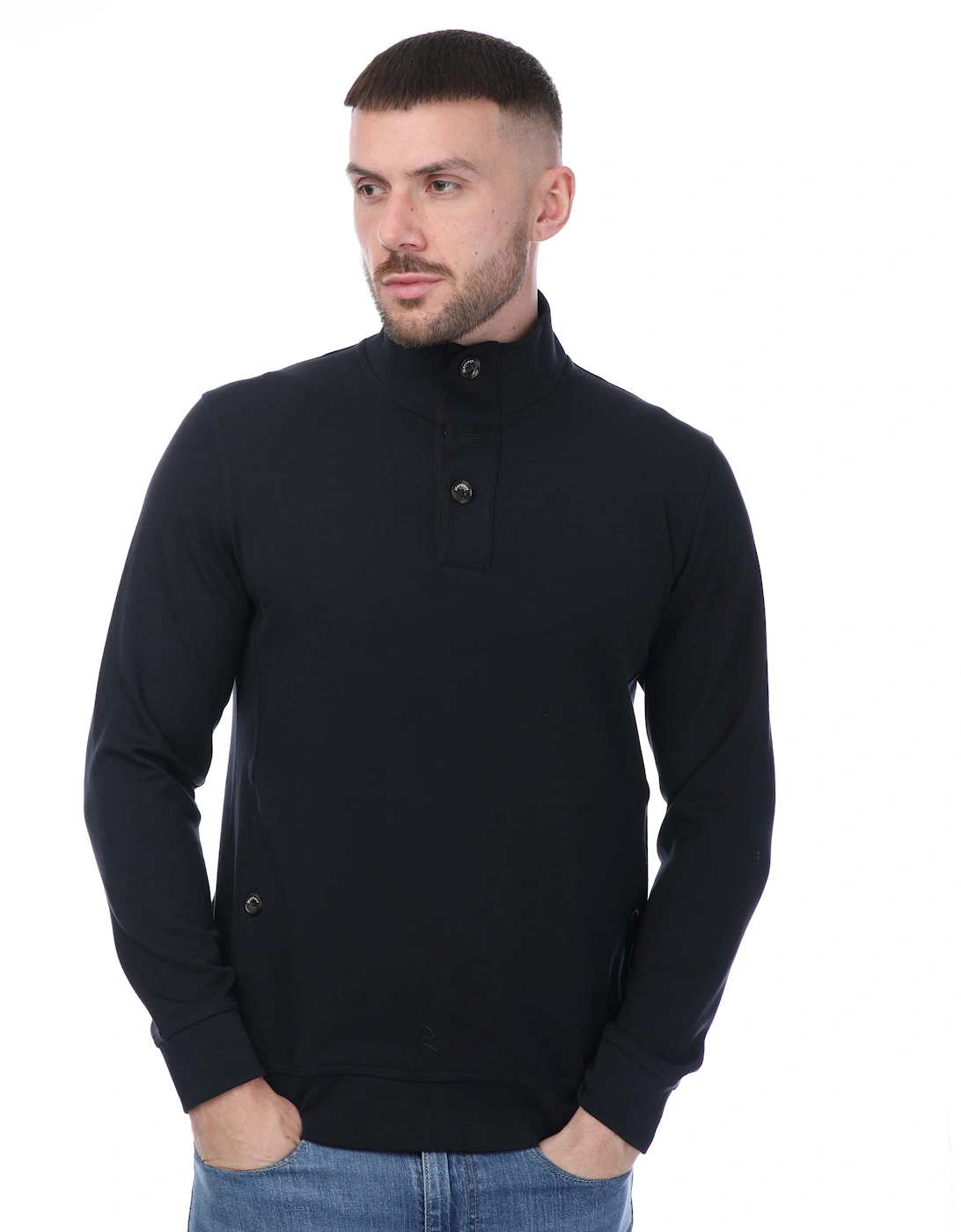 Button Neck Lux Jersey Sweatshirt, 5 of 4