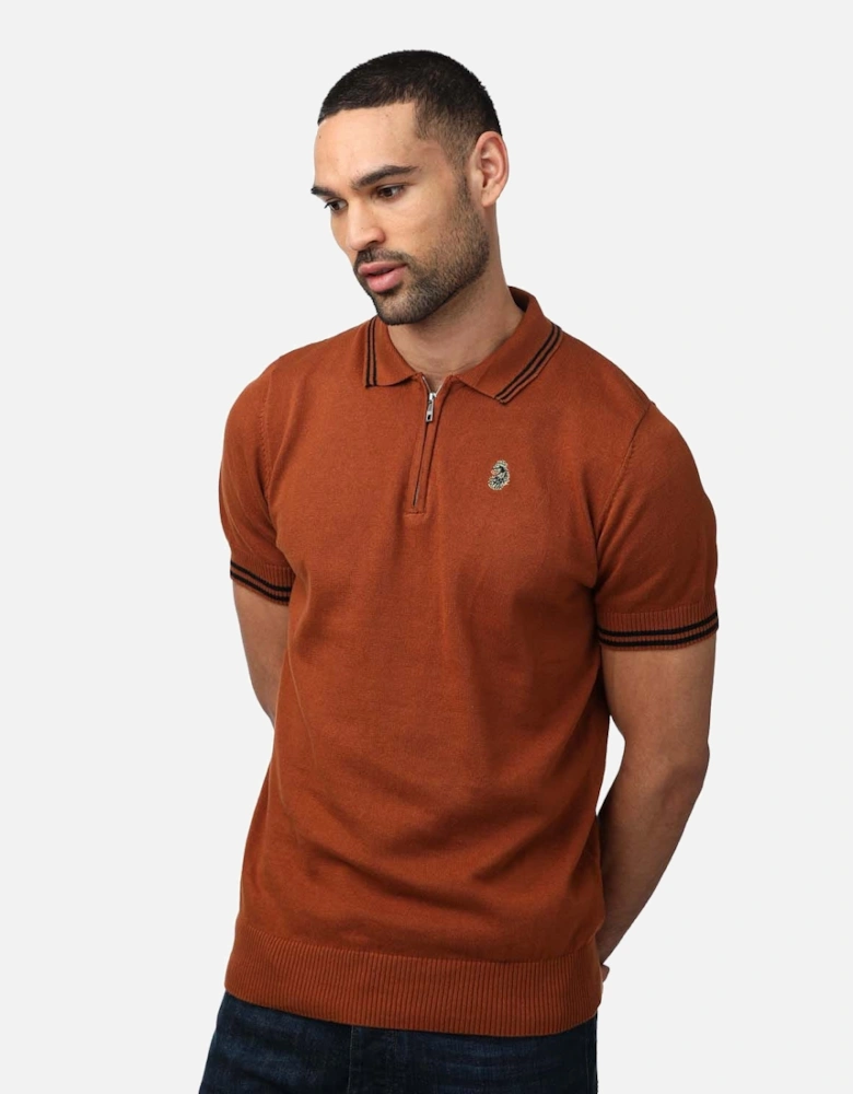 Mens Short Milk Knitted Polo Shirt