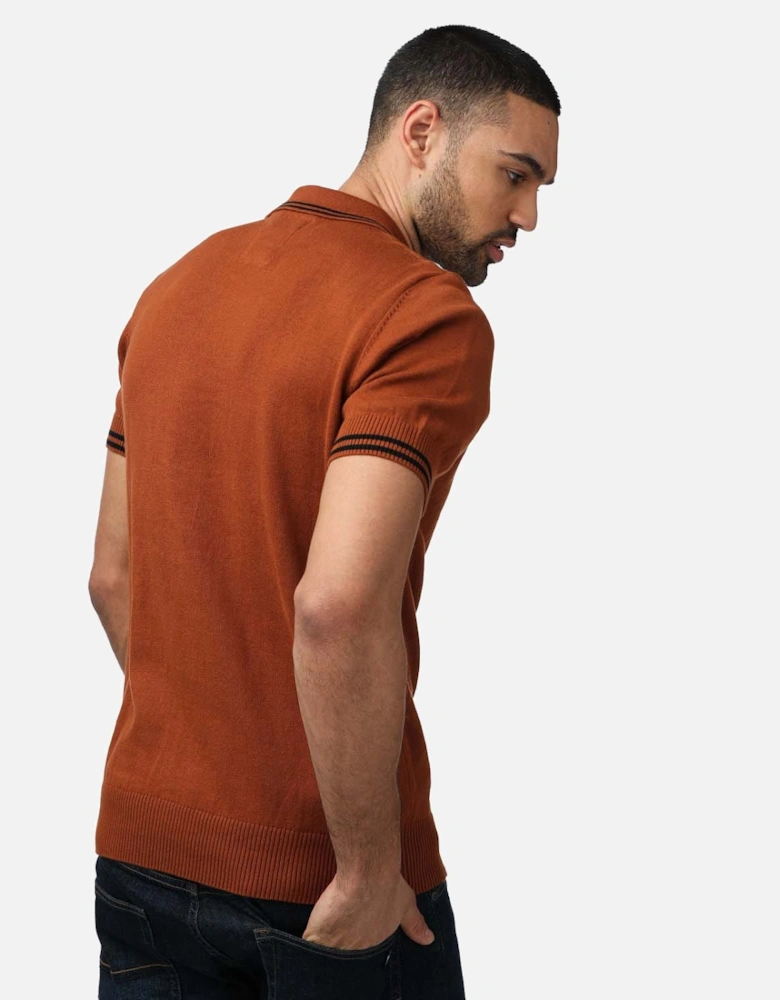 Mens Short Milk Knitted Polo Shirt