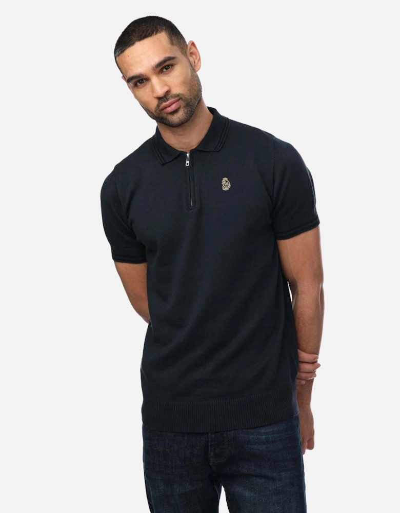 Mens Short Milk Knitted Polo Shirt