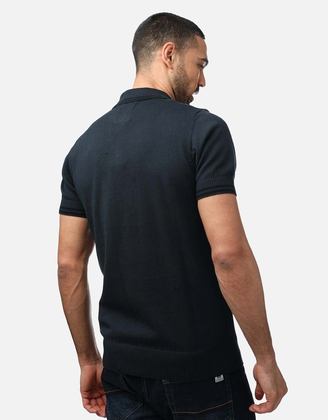 Mens Short Milk Knitted Polo Shirt