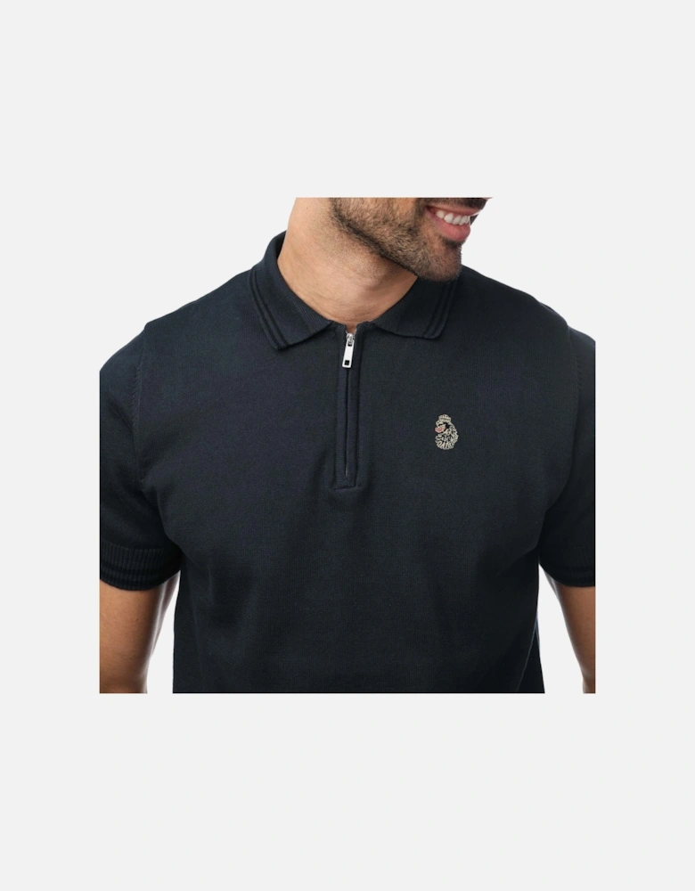 Mens Short Milk Knitted Polo Shirt