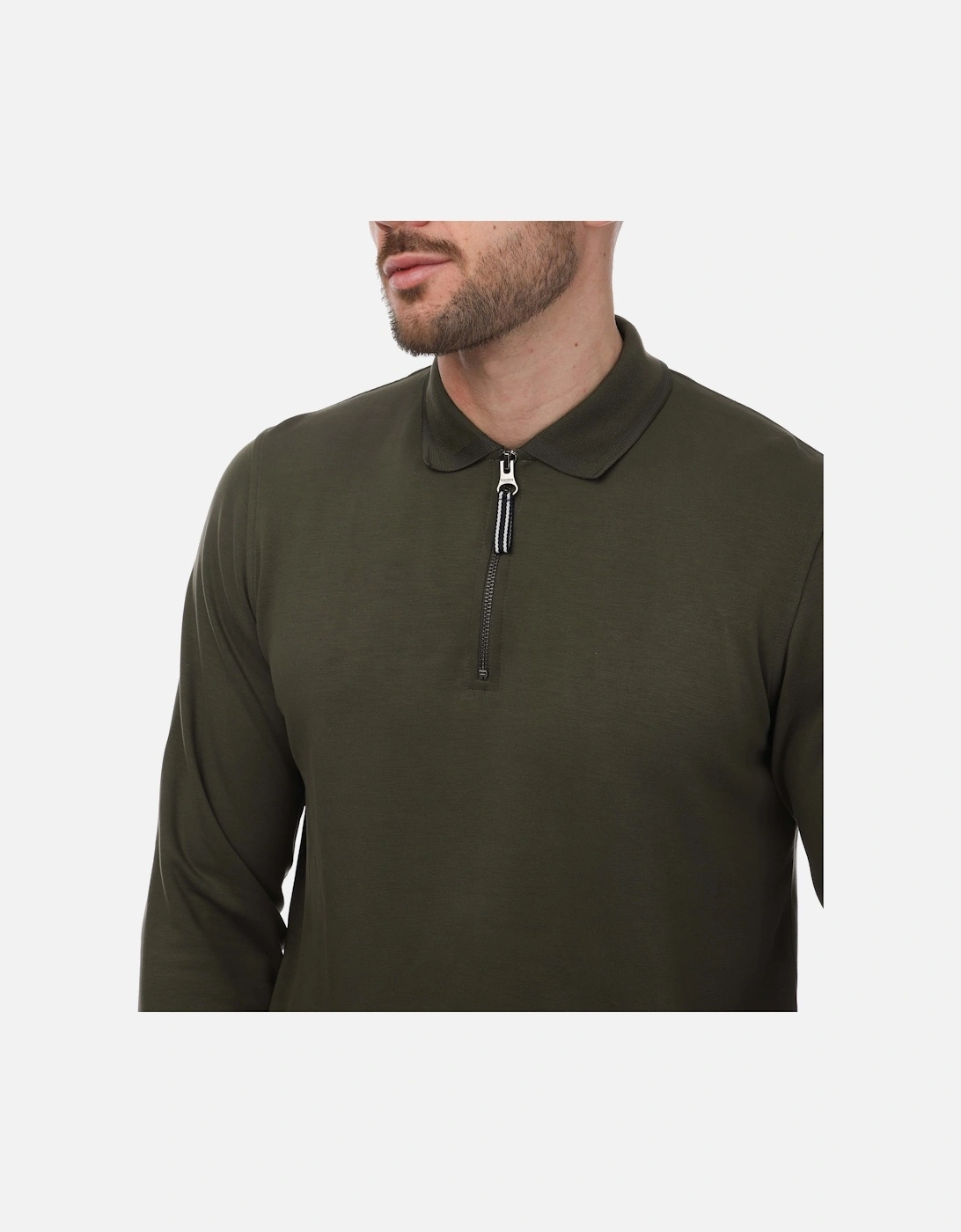 Legra Zip Neck Jersey Long Sleeve Polo Shirt