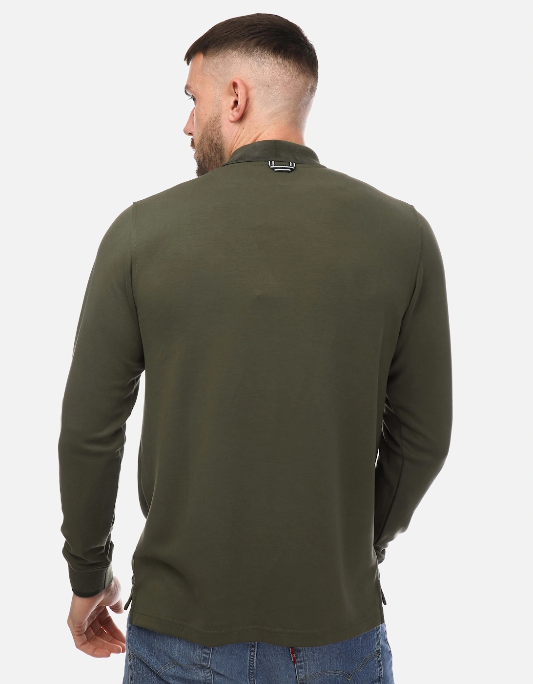 Legra Zip Neck Jersey Long Sleeve Polo Shirt