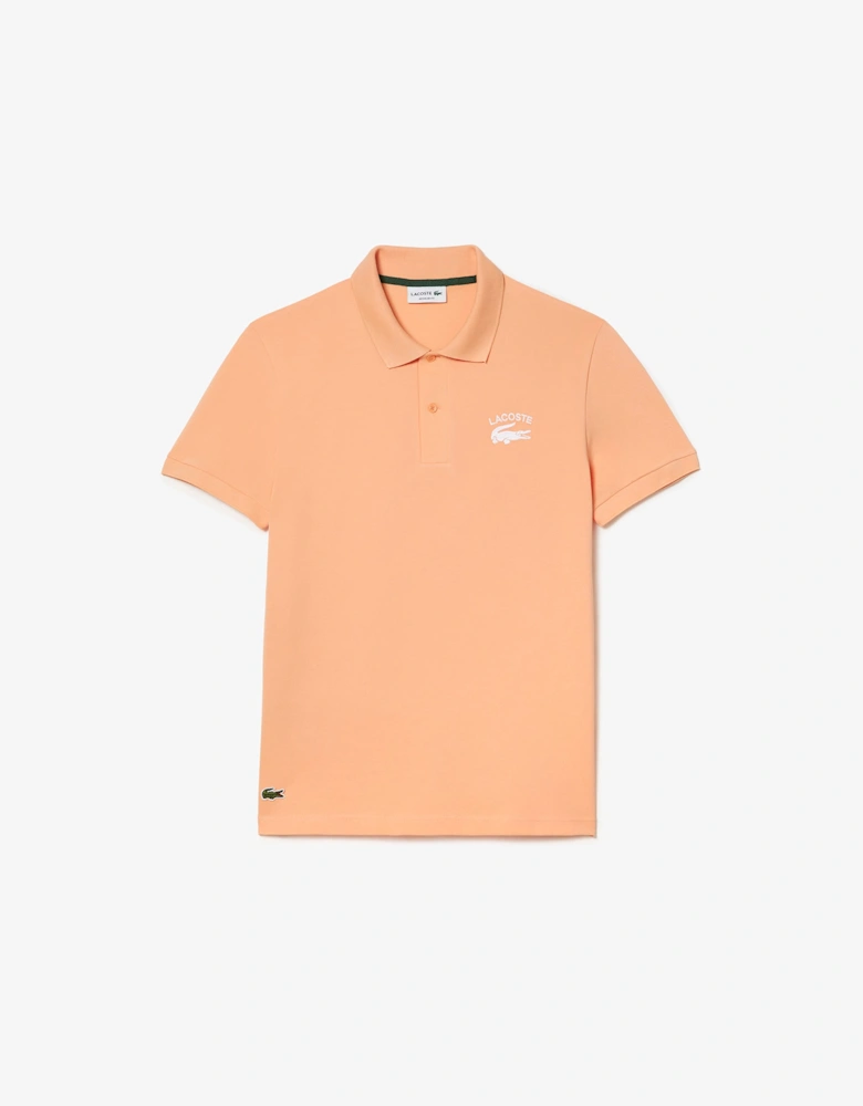 Regular Fit Branded Stretch Cotton Polo Shirt