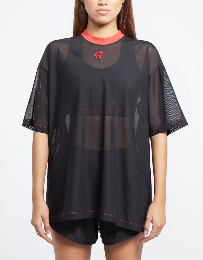 Womens Inky Oversized Net T-Shirt