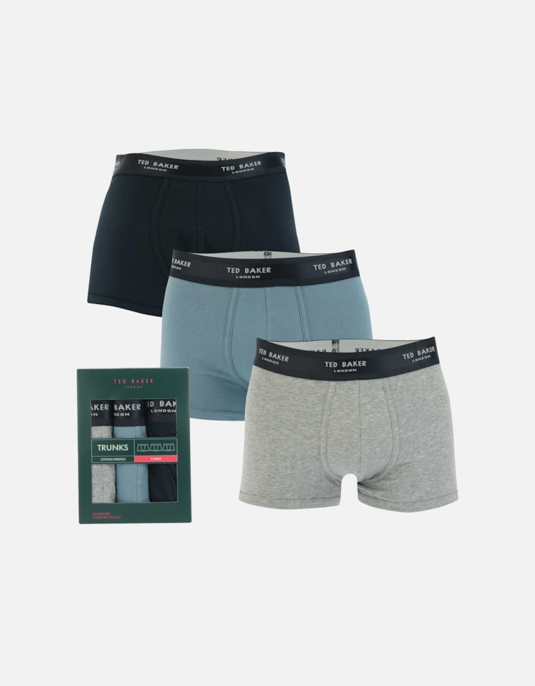 Mens 3-Pack Cotton Boxers - Mens 3-Pack Trunks - Mens Three Pack Cotton Fashion Trunk