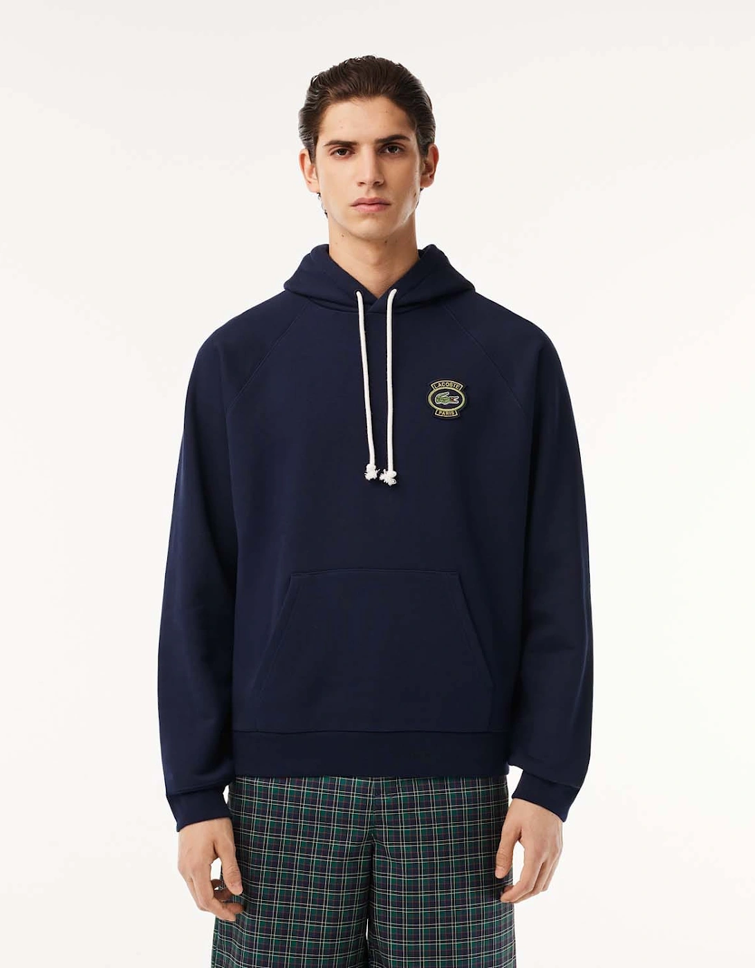 Lacoste Men's Heritage Badge Fleece Hoodie - Navy - Size: 38