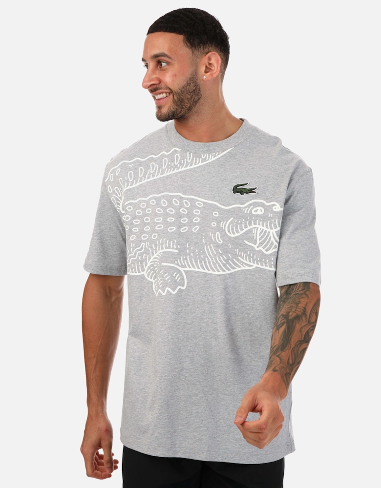 Mens Large Croc Print T-Shirt