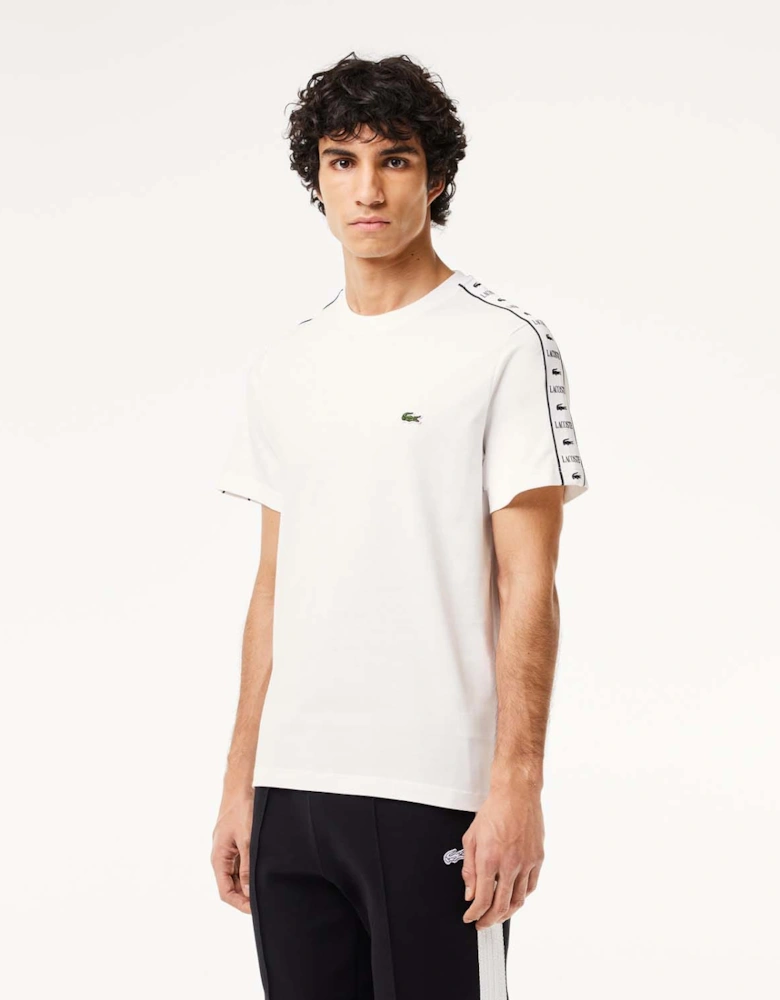 Cotton Jersey Logo Stripe T-Shirt