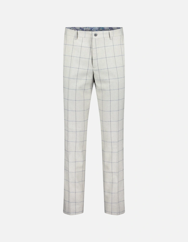 Italian Cotton & Wool Blend Check Trousers