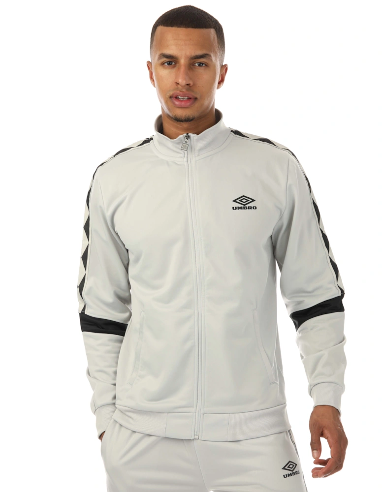 Mens Diamond Taped Tricot Track Top