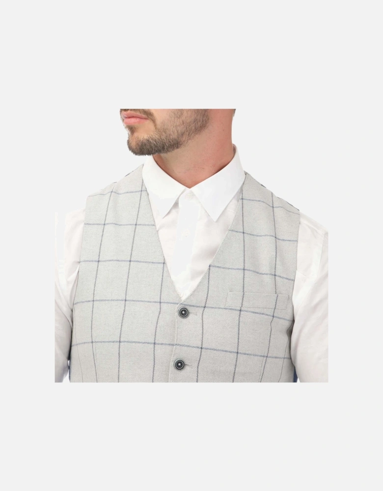 Italian Cotton and Wool Blend Check Waistcoat