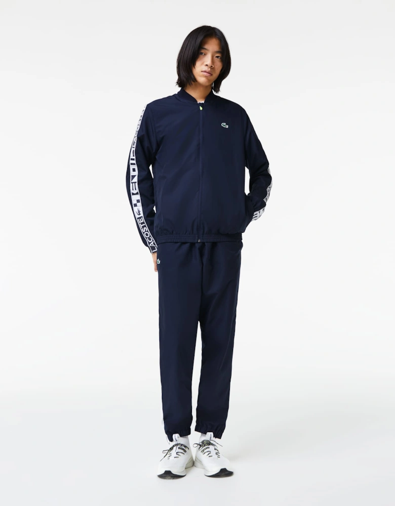 Mens Logo Stripe Tennis Sweatsuit