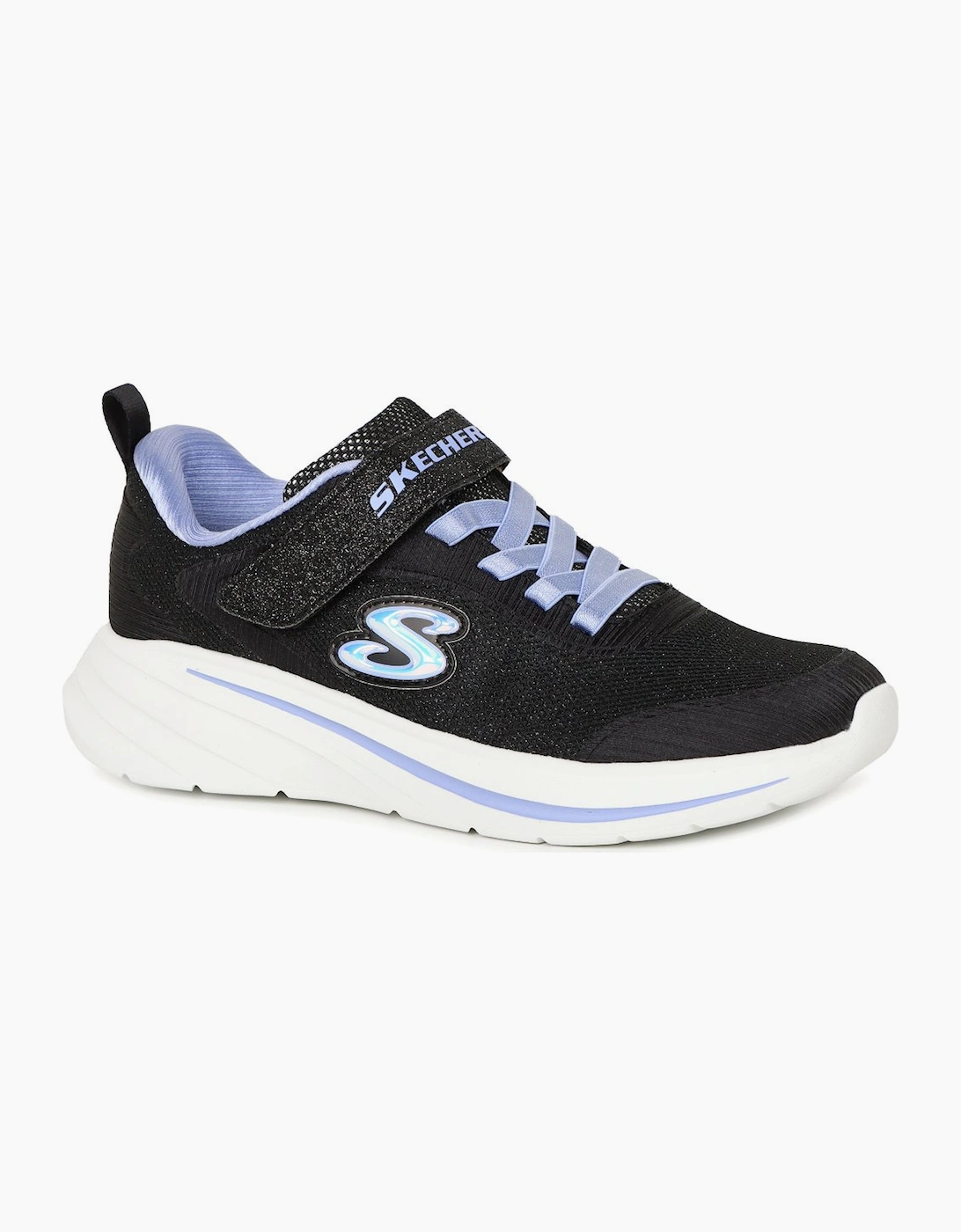 Skechers Girl's Wave Girls Sports Trainers - Black - Size: 2 (older)