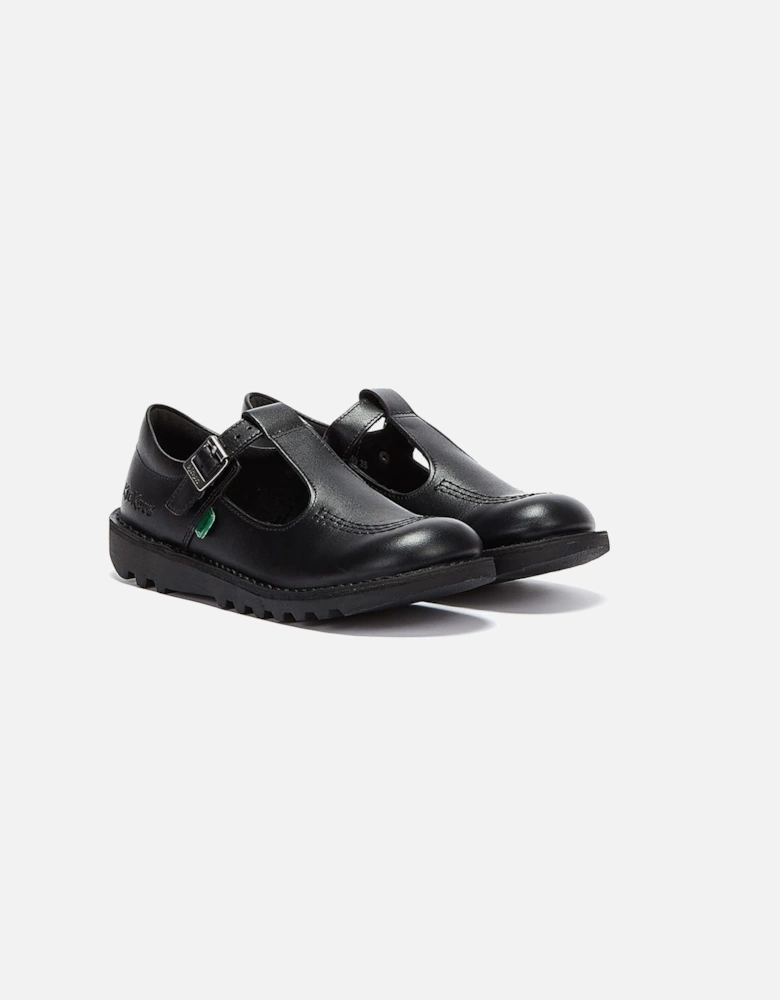 Kick T Junior Black Leather Shoes