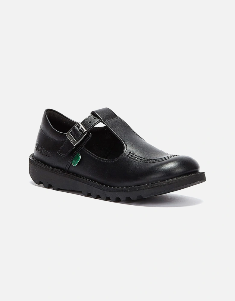 Kick T Junior Black Leather Shoes