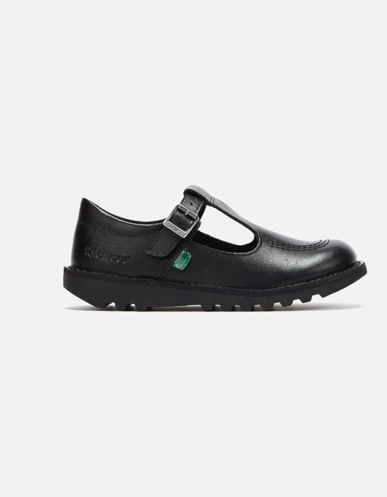 Kick T Junior Black Leather Shoes