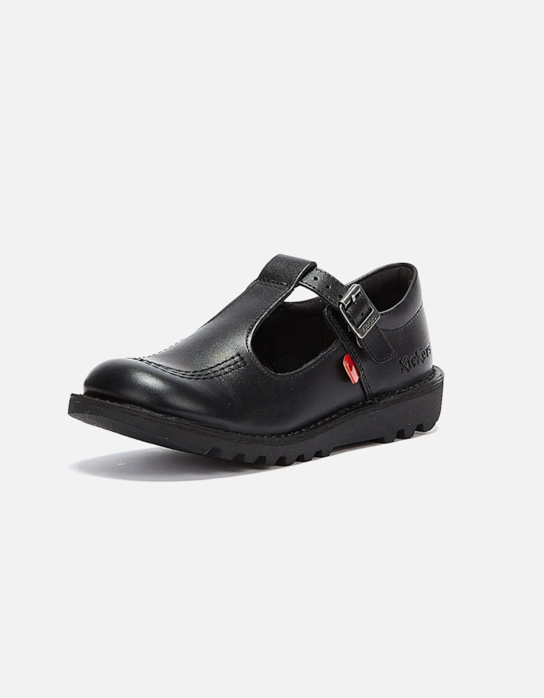 Kick T Junior Black Leather Shoes