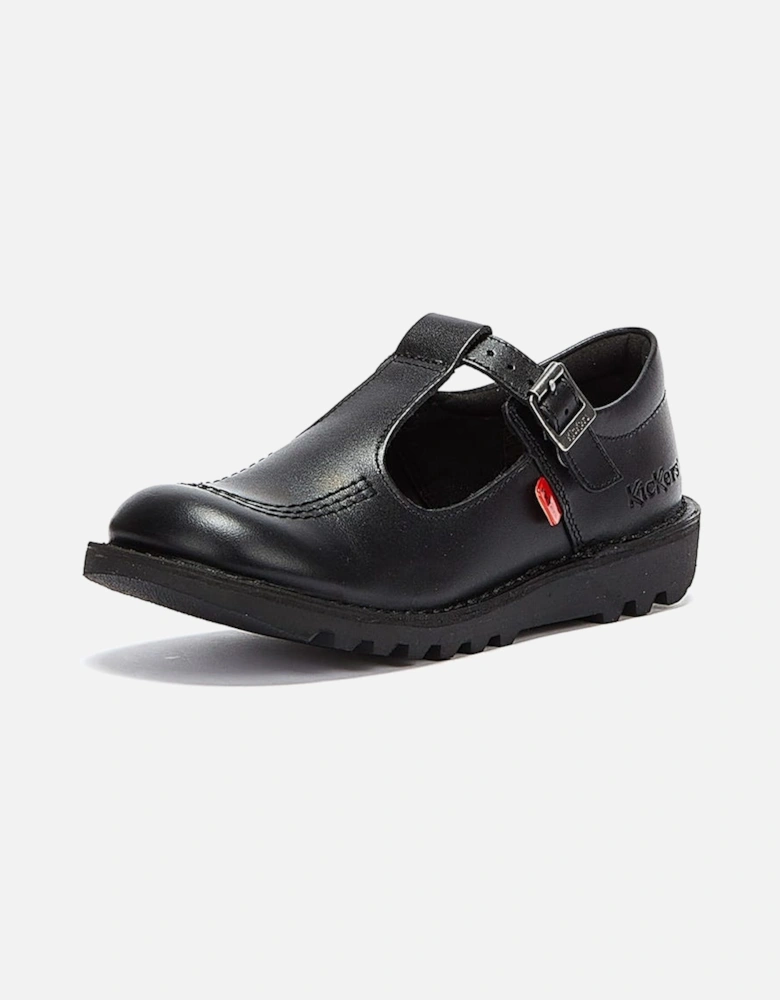 Kick T Infant Black Leather Shoes