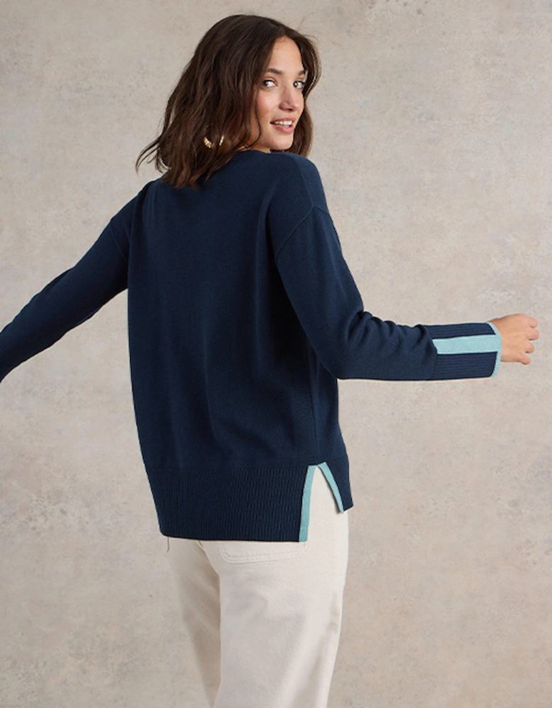 Women's Olive Jumper French Navy