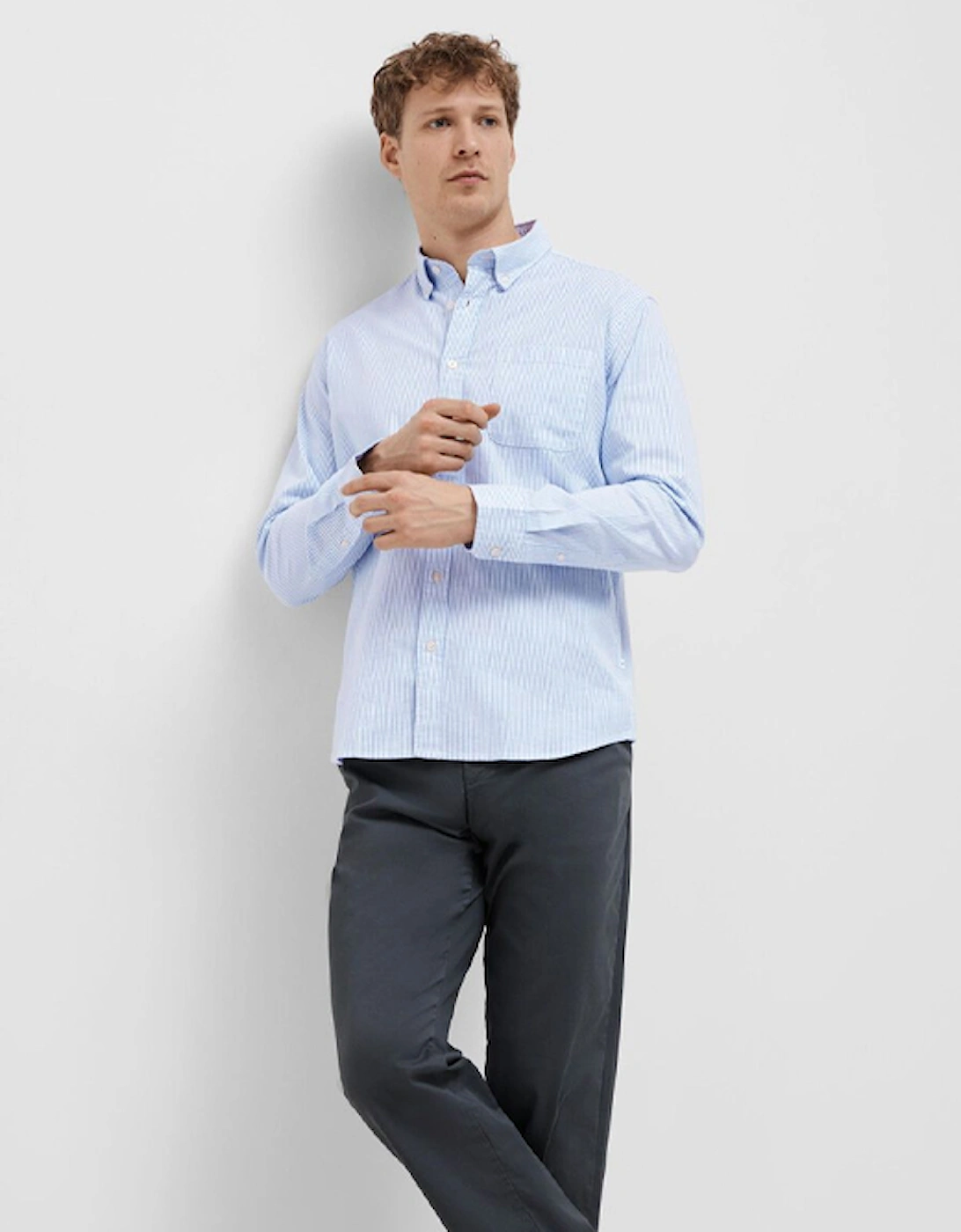 Homme Regrick-Ox Long Sleeve Shirt Skyway Stripes