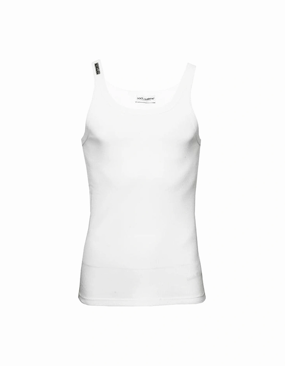 Fine-Rib Cotton Tank Top Vest, Optical White, 3 of 2