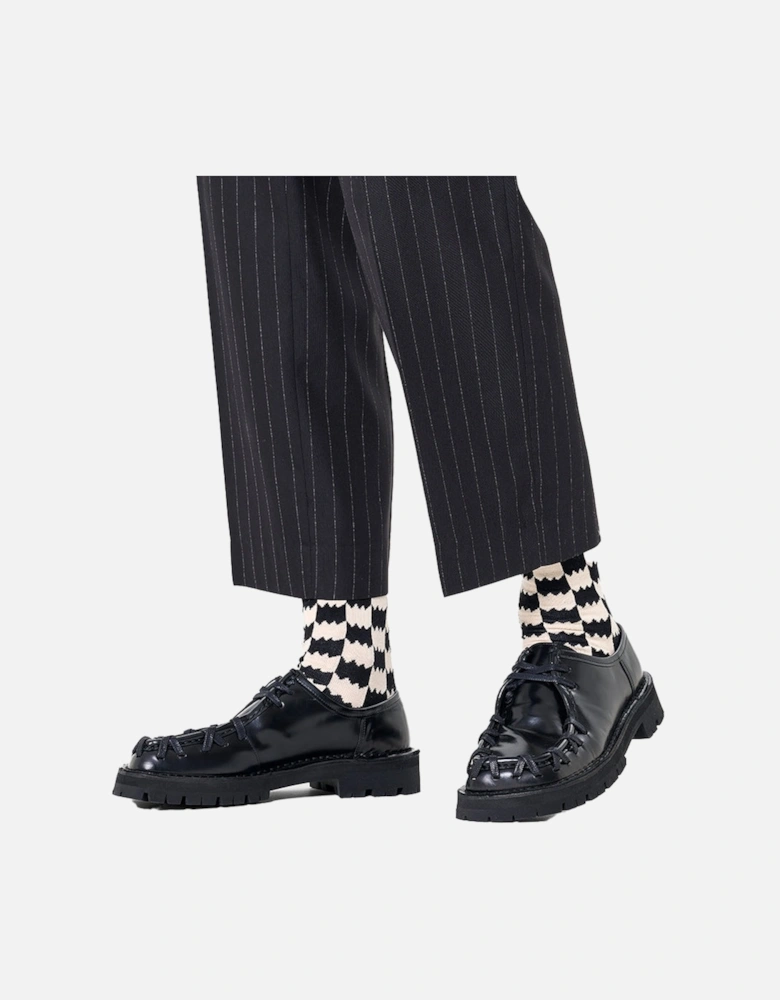 Dizzy Check Socks, Black