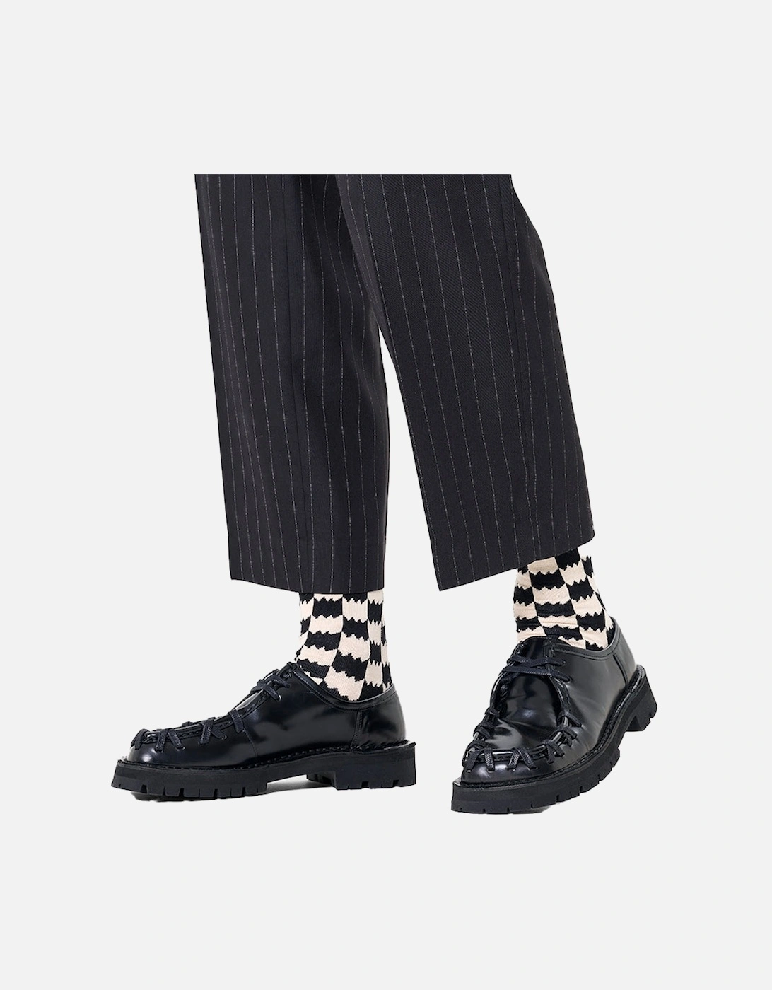 Dizzy Check Socks, Black