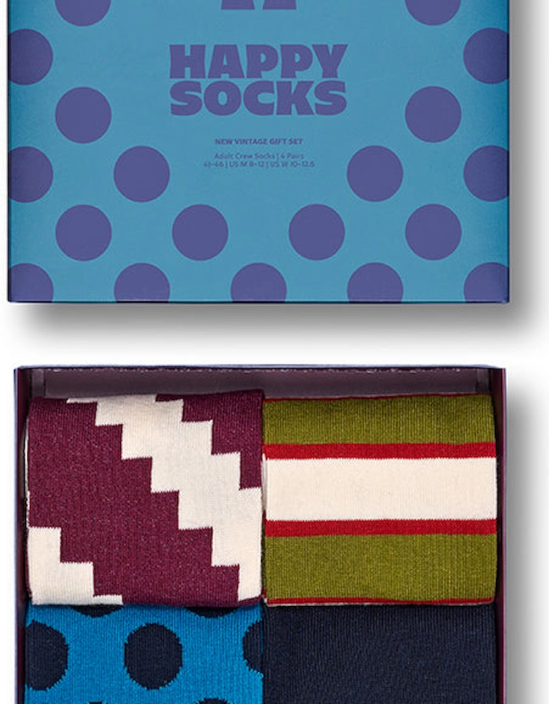 4-Pack New Vintage Socks Gift Set, Navy