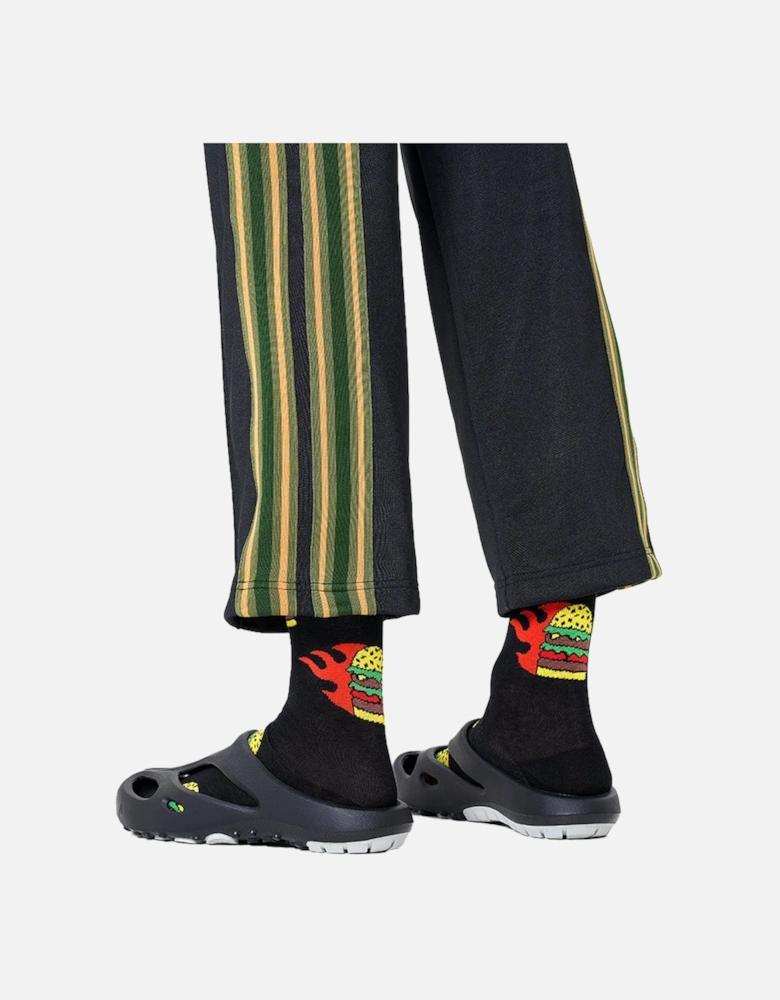 Flaming Burger Socks, Black
