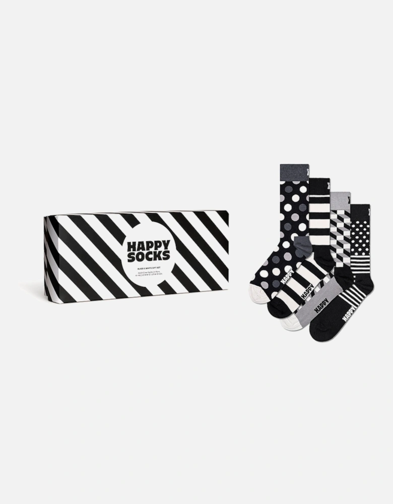 4-Pack Classic Socks Gift Set, Black/White