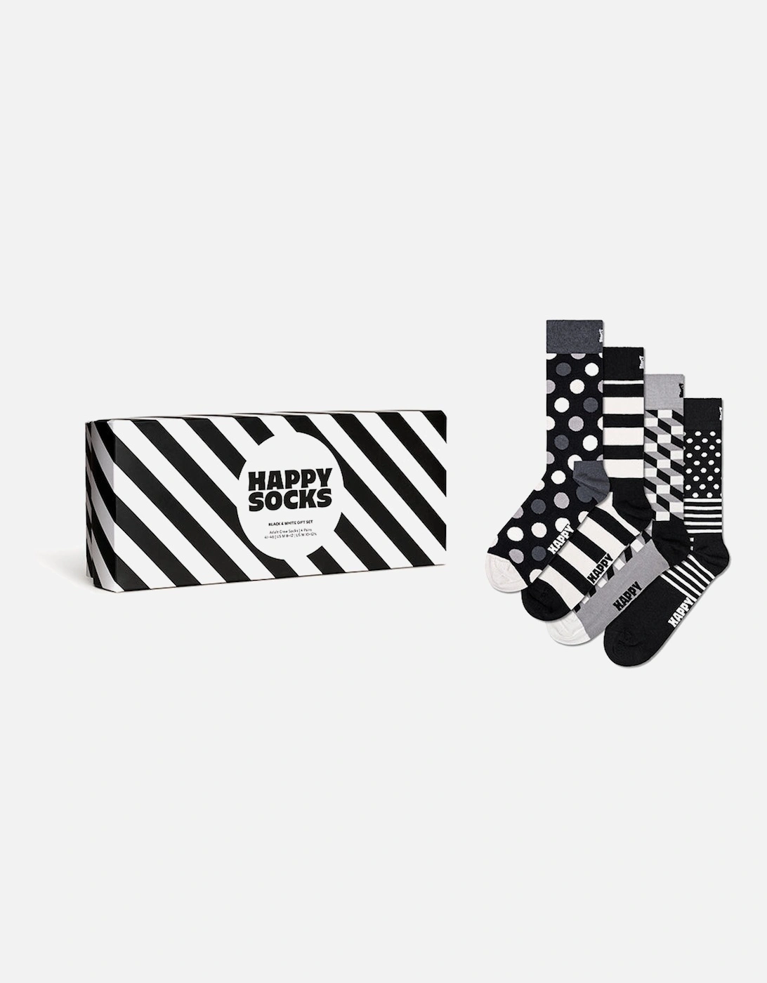 4-Pack Classic Socks Gift Set, Black/White, 8 of 7