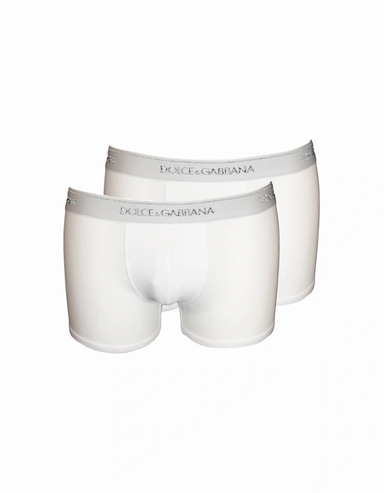 2-Pack Stretch Cotton Boxer Trunks, Optical White