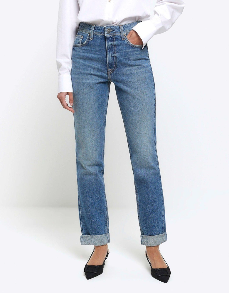 High Waisted Bum Sculpt Mom Jeans - Blue