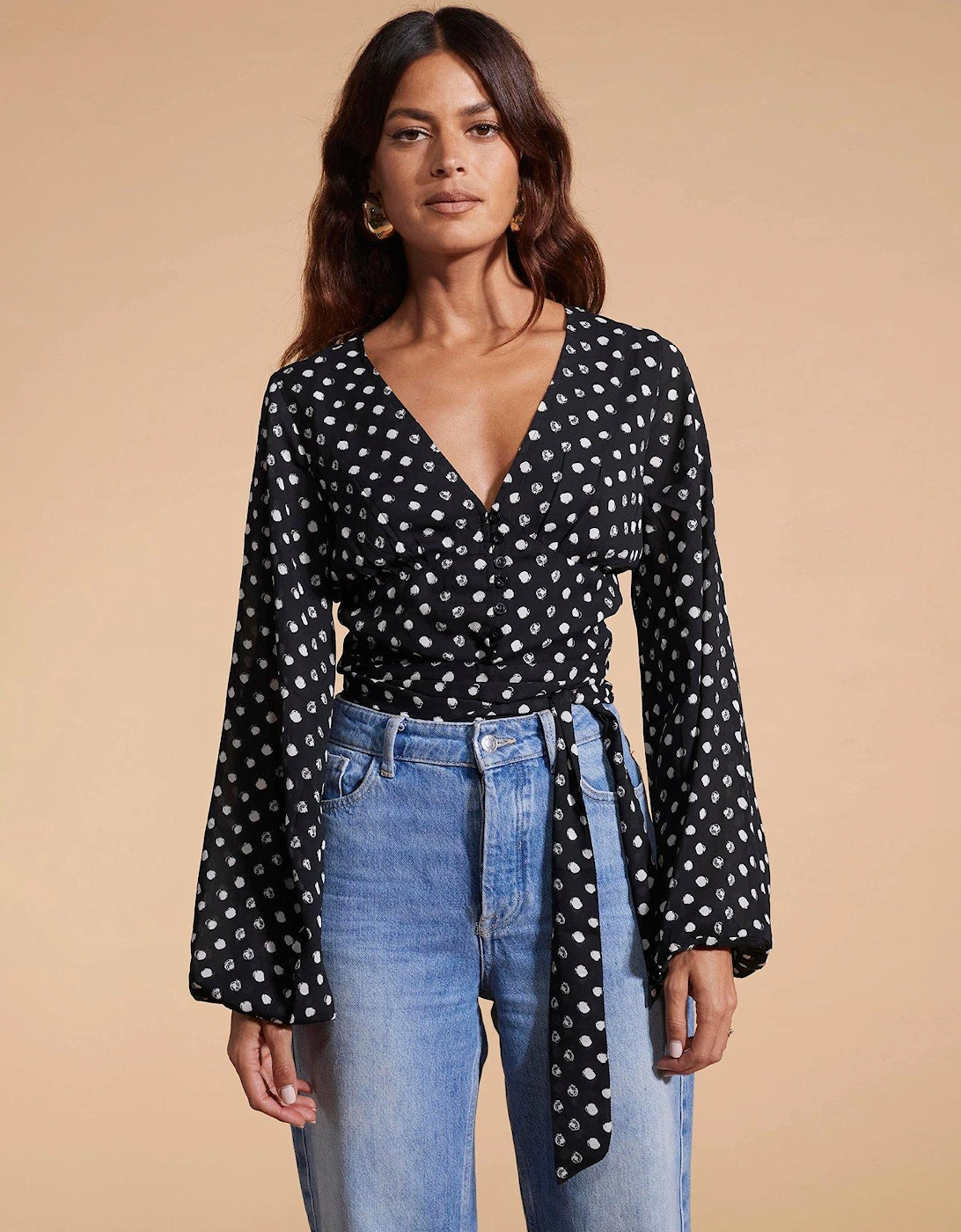 Polka Dot Blouse - Black, 4 of 3