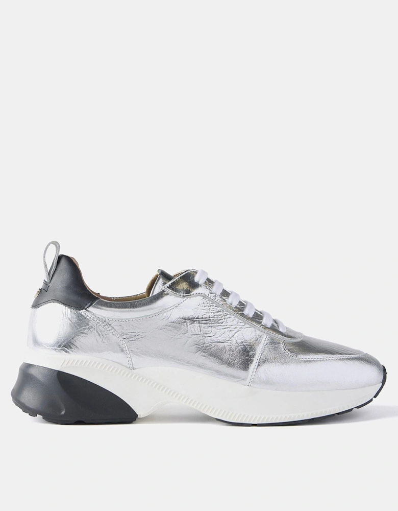 Lyn High Shine Leather Trainer