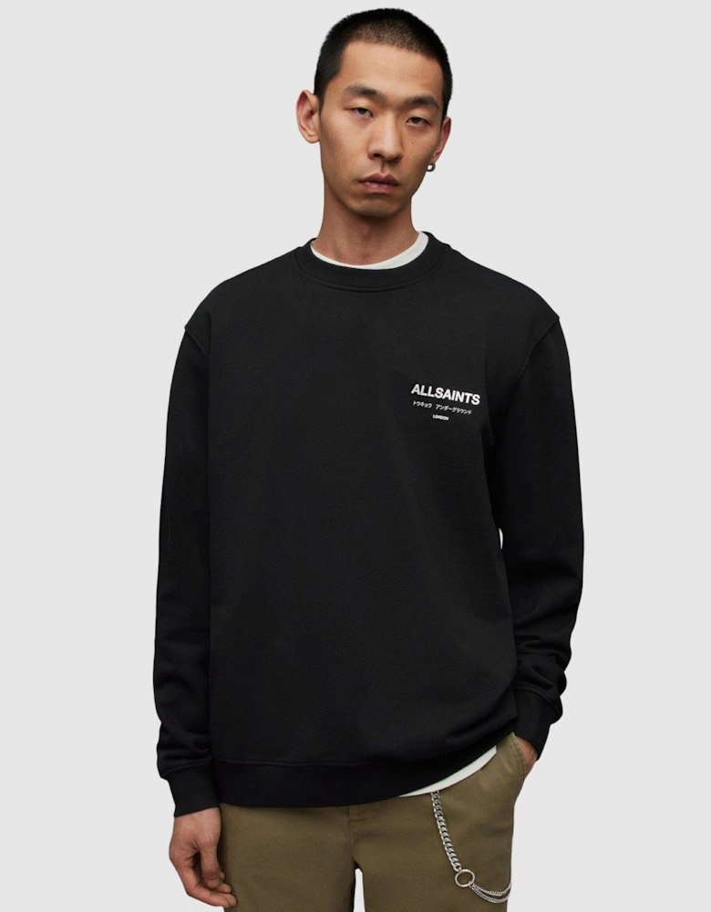 Underground Back Print Crew Sweat - Black