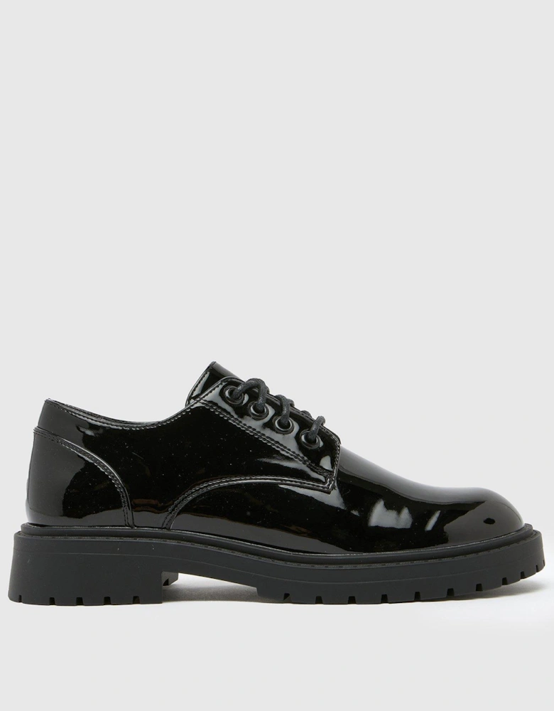 Logan Patent Lace Up - Black