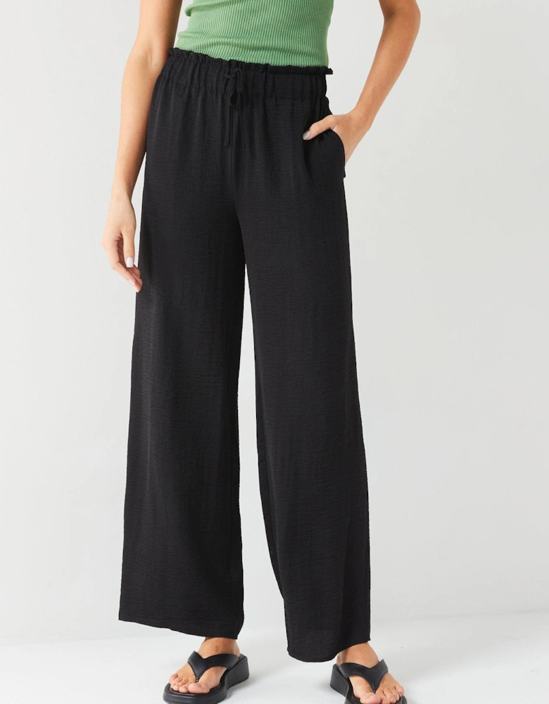 Elasticated Waist Trousers - Black