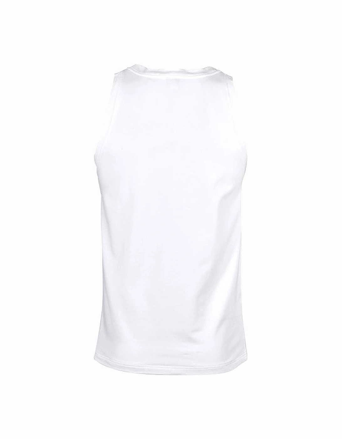 Two-Way Stretch Cotton Tank Top Vest with Crest, Optical White